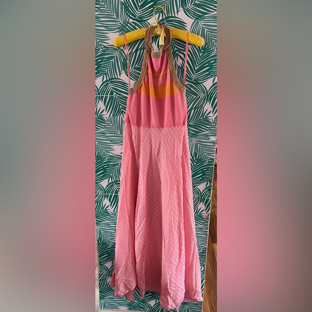 NWOT Free People Surf's Up Maxi Dress in Flamingo 🦩 Pink